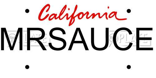 MRSAUCE California License Plate
