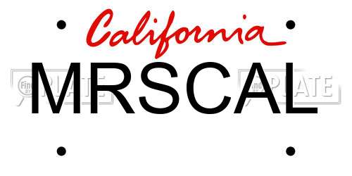 MRSCAL California License Plate