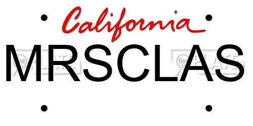 MRSCLAS California License Plate