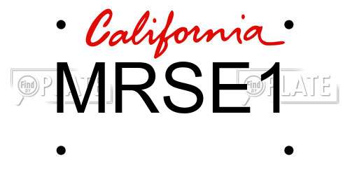 MRSE1 California License Plate