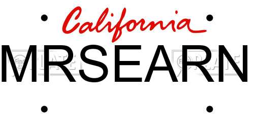 MRSEARN California License Plate