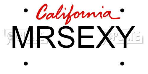MRSEXY California License Plate