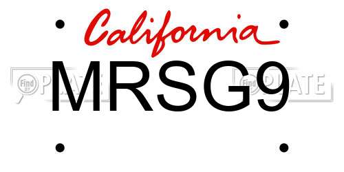 MRSG9 California License Plate