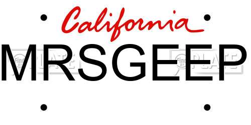 MRSGEEP California License Plate