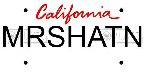 MRSHATN California License Plate