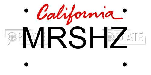 MRSHZ California License Plate