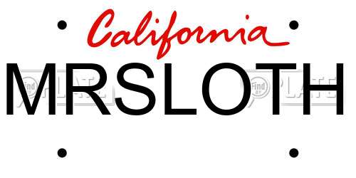 MRSLOTH California License Plate