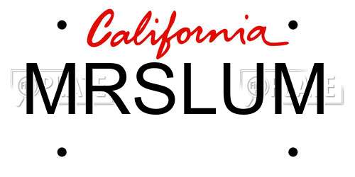 MRSLUM California License Plate