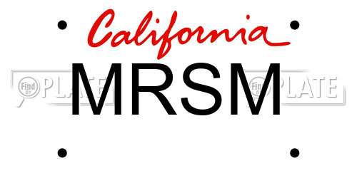 MRSM California License Plate