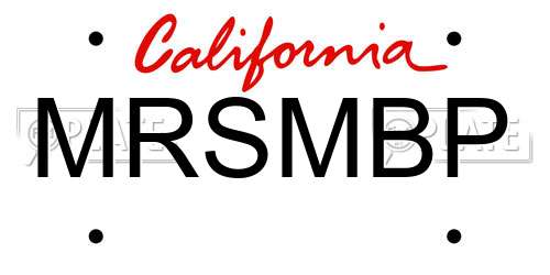 MRSMBP California License Plate