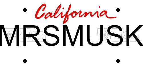 MRSMUSK California License Plate