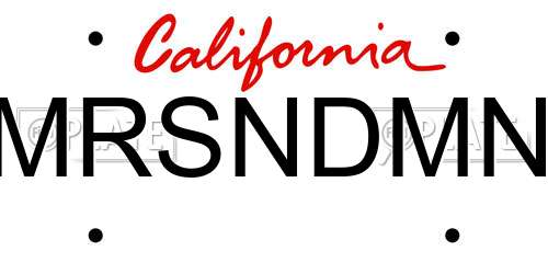 MRSNDMN California License Plate
