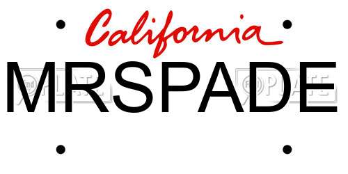MRSPADE California License Plate