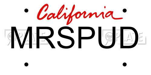 MRSPUD California License Plate