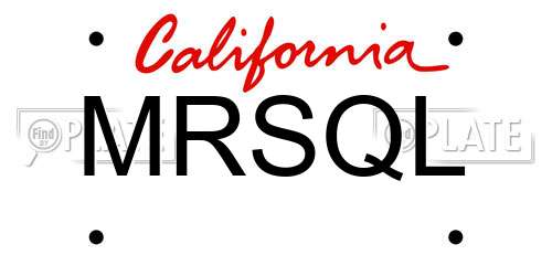 MRSQL California License Plate