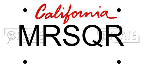 MRSQR California License Plate
