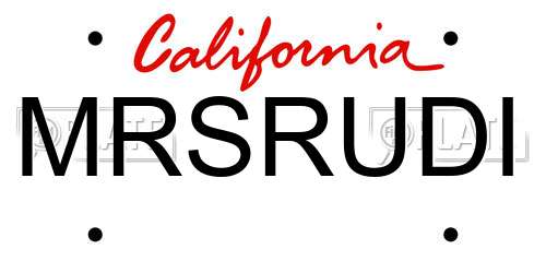 MRSRUDI California License Plate
