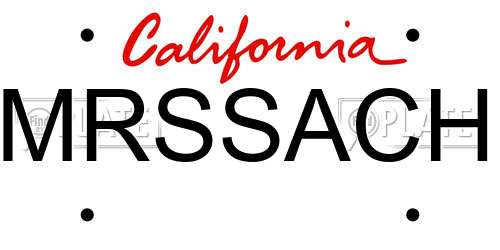 MRSSACH California License Plate