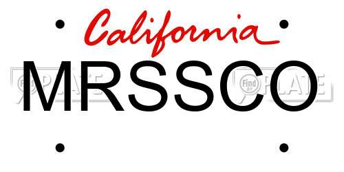 MRSSCO California License Plate