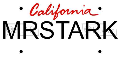 MRSTARK California License Plate