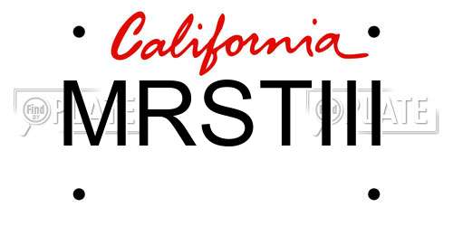 MRSTIII California License Plate