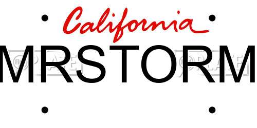 MRSTORM California License Plate