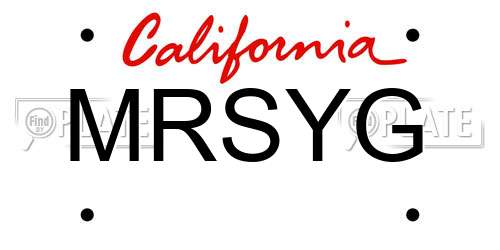 MRSYG California License Plate