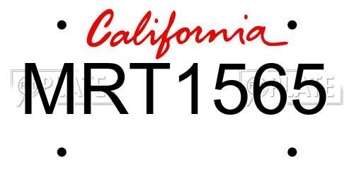 MRT1565 California License Plate