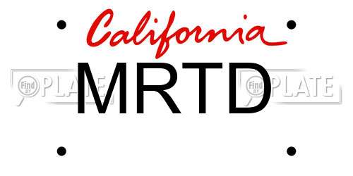 MRTD California License Plate