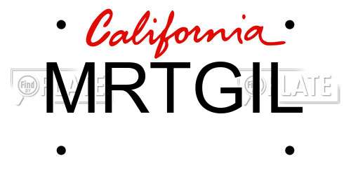 MRTGIL California License Plate