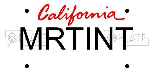 MRTINT California License Plate