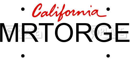 MRTORGE California License Plate