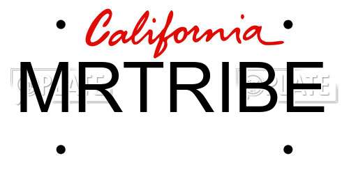 MRTRIBE California License Plate