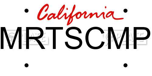 MRTSCMP California License Plate