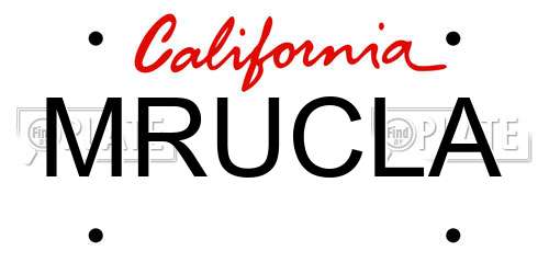 MRUCLA California License Plate