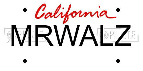 MRWALZ California License Plate