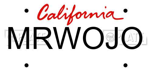 MRWOJO California License Plate