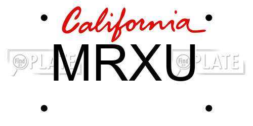 MRXU California License Plate