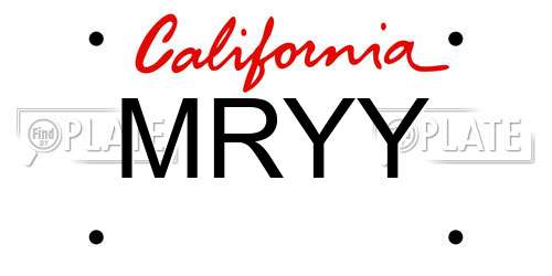 MRYY California License Plate