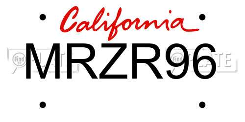 MRZR96 California License Plate