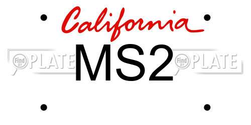 MS2 California License Plate
