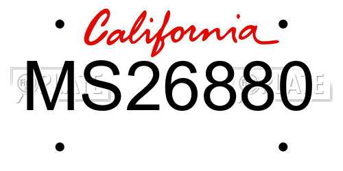 MS26880 California License Plate