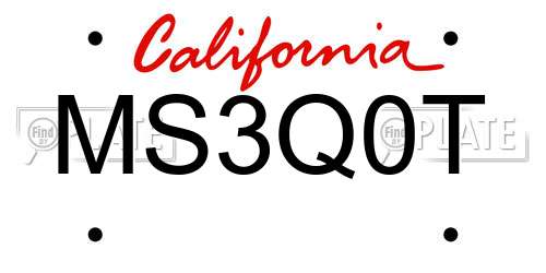 MS3Q0T California License Plate