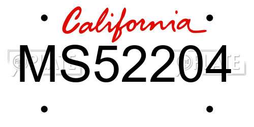 MS52204 California License Plate