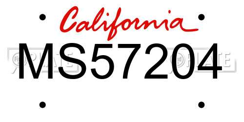 MS57204 California License Plate