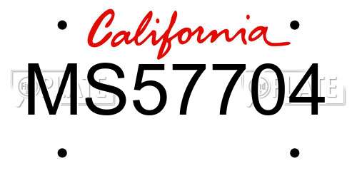 MS57704 California License Plate