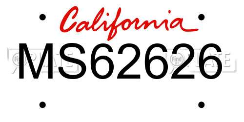 MS62626 California License Plate