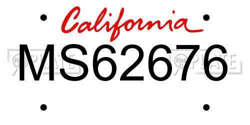 MS62676 California License Plate