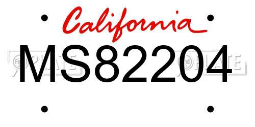 MS82204 California License Plate
