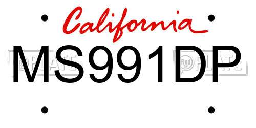 MS991DP California License Plate